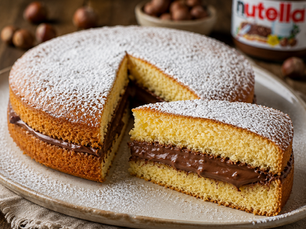 Torta al Latte Ripiena di Nutella (Italian Milk Cake Filled with Nutella)