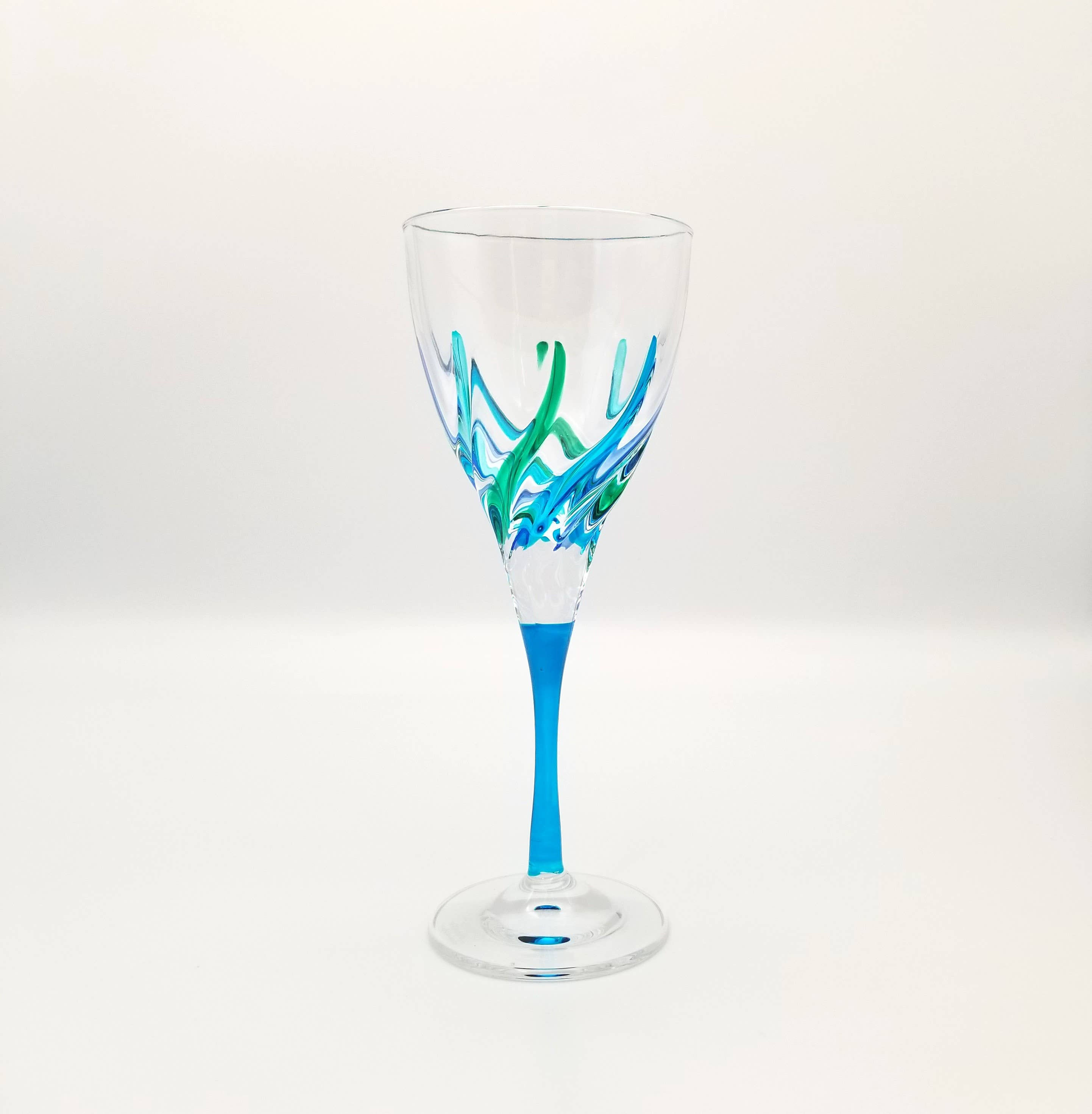 Trix Aqua Wine Glass - Venetian Glass