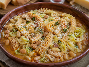 Busecca Milanese (Italian Milanese Style Tripe with Borlotti Beans and Savoy Cabbage)