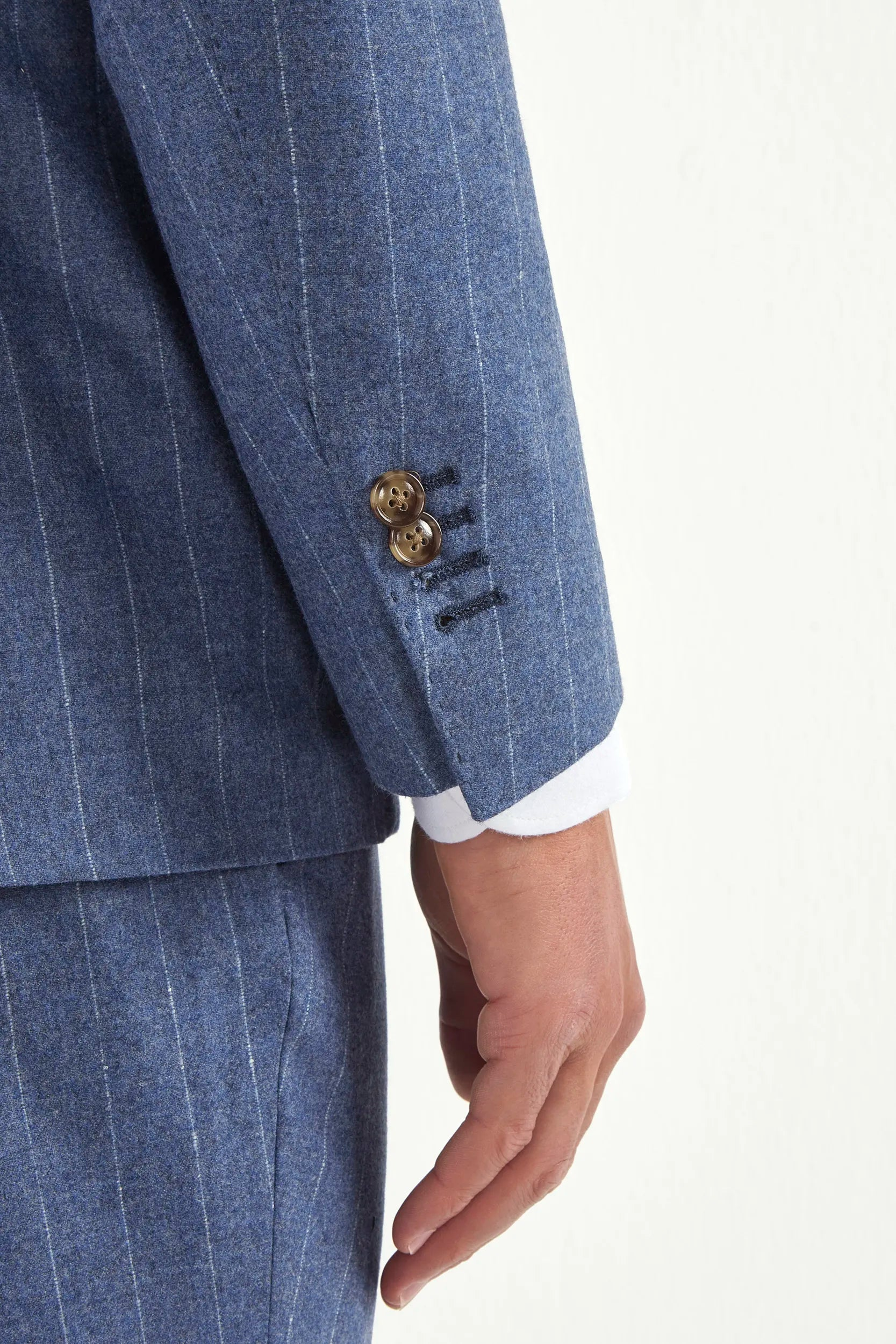 Striped Wool Suit - Dusty Blue