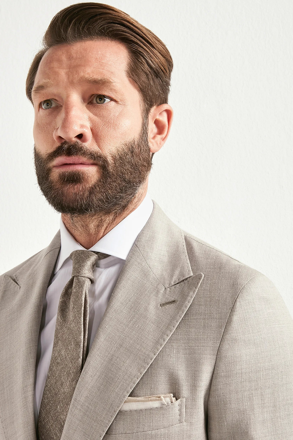 Thumbnail: Wool Silk and Linen Suit - Sand