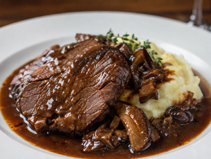 Brasato di Manzo al Barolo con Funghi Porcini e Ginepro (Italian Barolo Braised Beef with Porcini and Juniper)
