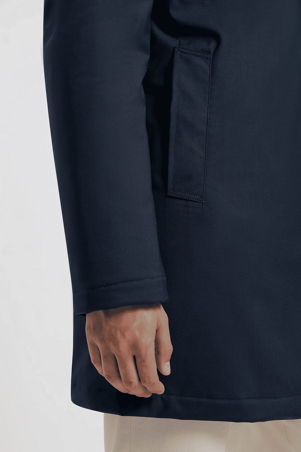 Thumbnail: Bonded Wool Raincoat - Navy Blue