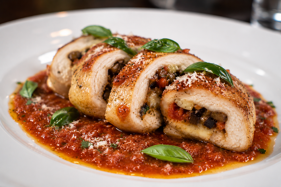 Petto di Pollo Ripieno alla Parmigiana (Italian Stuffed Chicken Parmigiana)