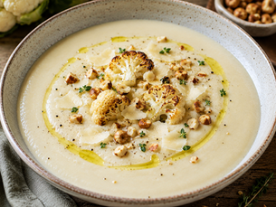 Vellutata di Cavolfiore, Parmigiano Reggiano e Nocciole (Italian Cauliflower, Parmigiano and Hazelnut Vellutata)