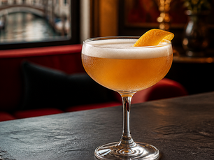 Italian Amaretto Sour Italian cocktail in an elegant premium bar setting