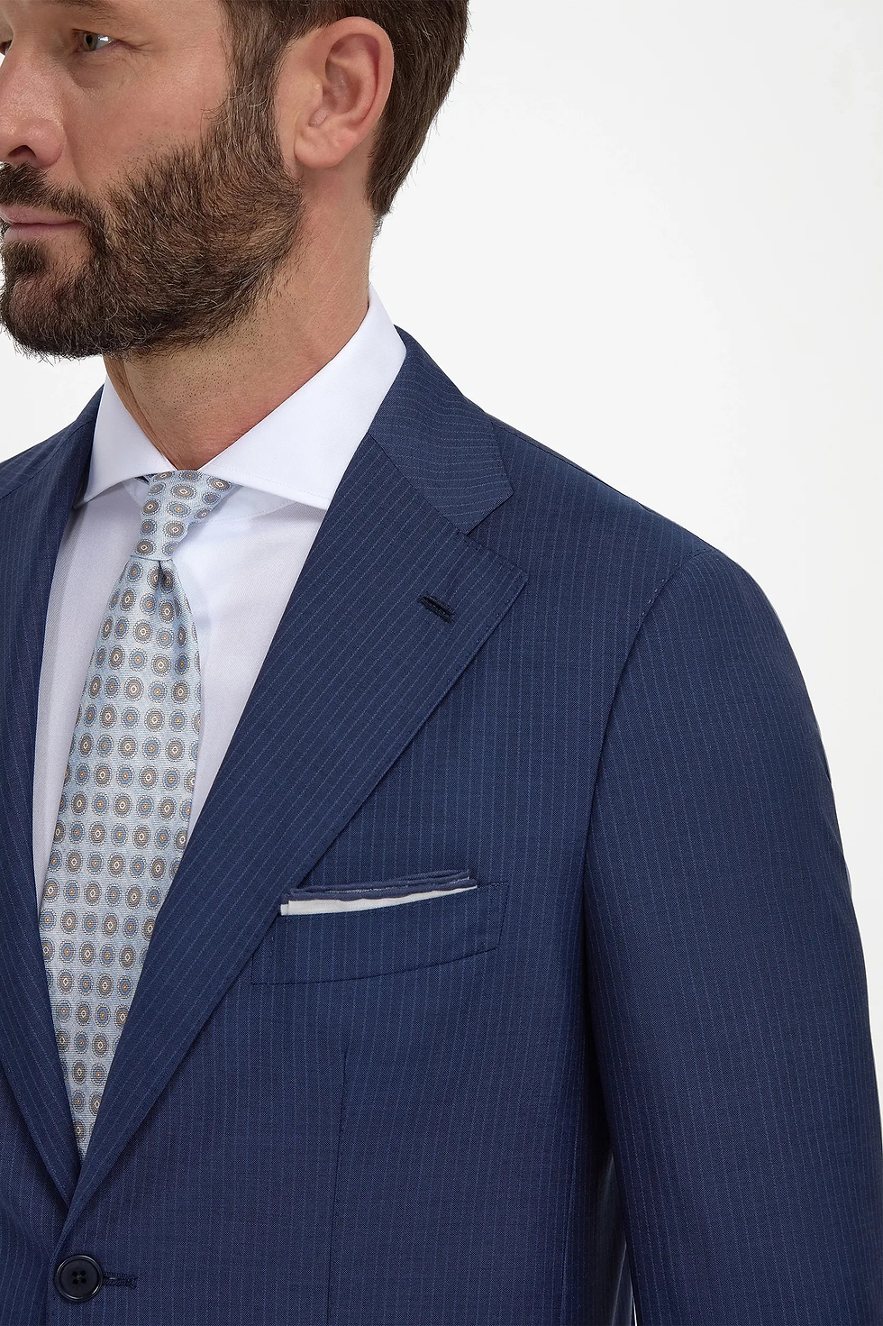 Thumbnail: Pinstripe Wool Suit - Blue