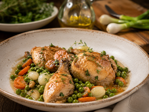 Italian Chicken with Spring Peas — Pollo con Piselli Primavera