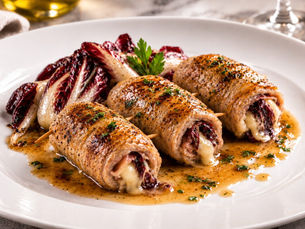Involtini di Vitello alla Trevigiana con Radicchio di Treviso (Italian Treviso Veal Rolls)