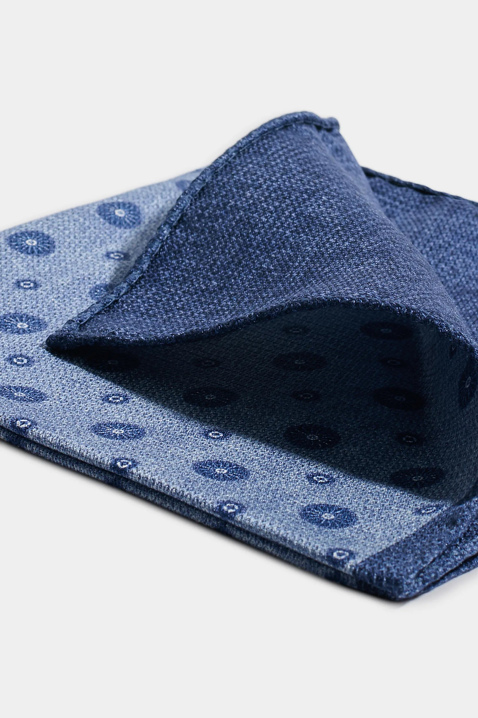 Thumbnail: Fancy Pocket Square - Silk-Linen - Avio Blue