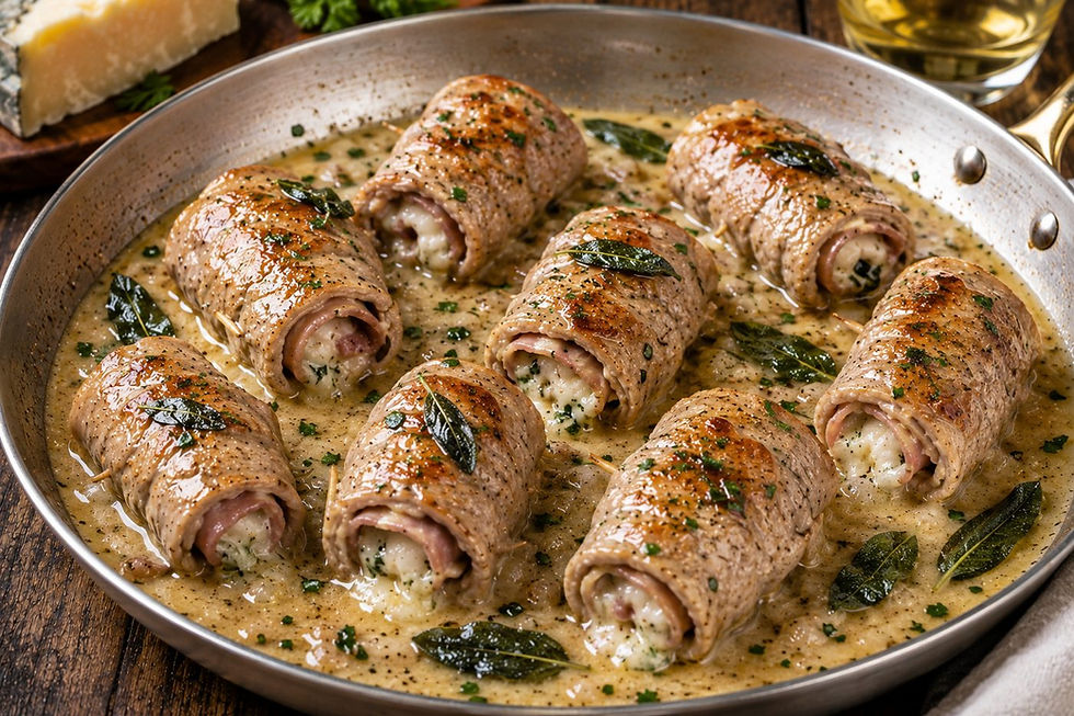 Involtini di Vitello alla Piemontese con Castelmagno (Italian Piedmontese Veal Rolls)