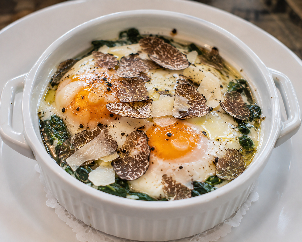 Uova Fritte Croccanti con Fonduta di Parmigiano e Tartufo Nero (Italian Crispy Fried Eggs with Parmigiano Fondue & Black Truffle)