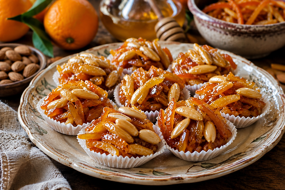 Italian Sardinian Candied Orange Peel with Almonds and Honey — Aranzada Nuorese con Mandorle e Miele