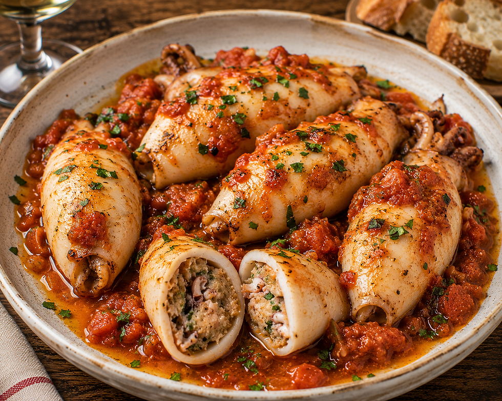Calamari Ripieni alla Marchigiana (Italian Marche Stuffed Calamari)