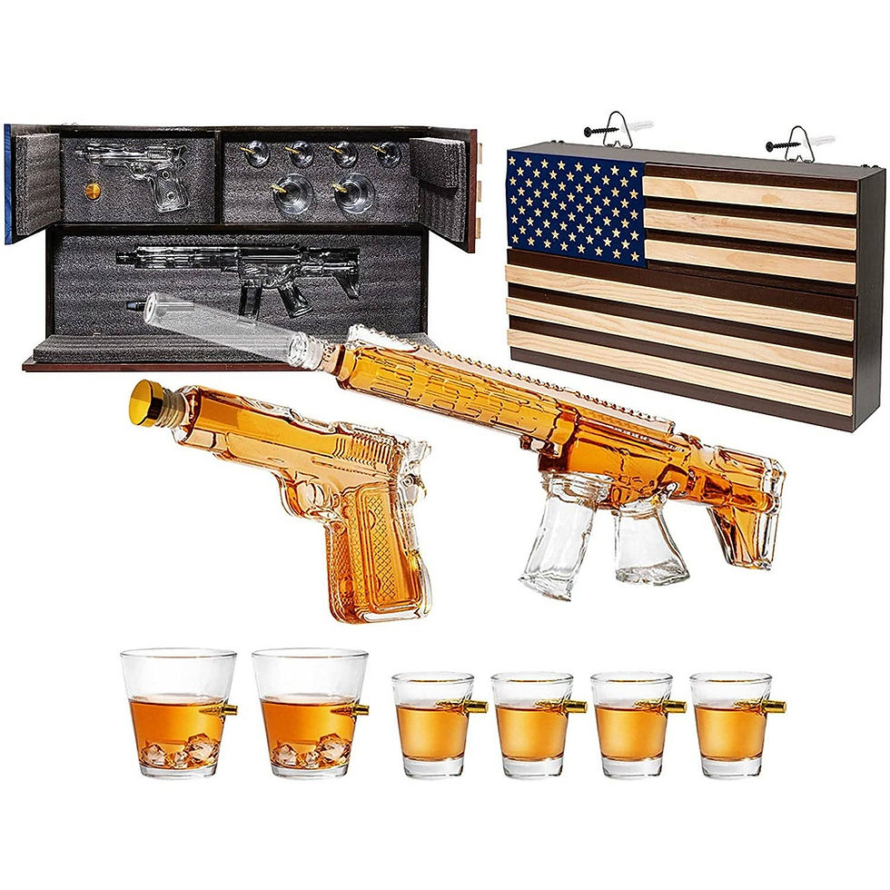 Thumbnail: Pistol & AR15 Whiskey Decanter Set of 2- Hidden Storage Ammo