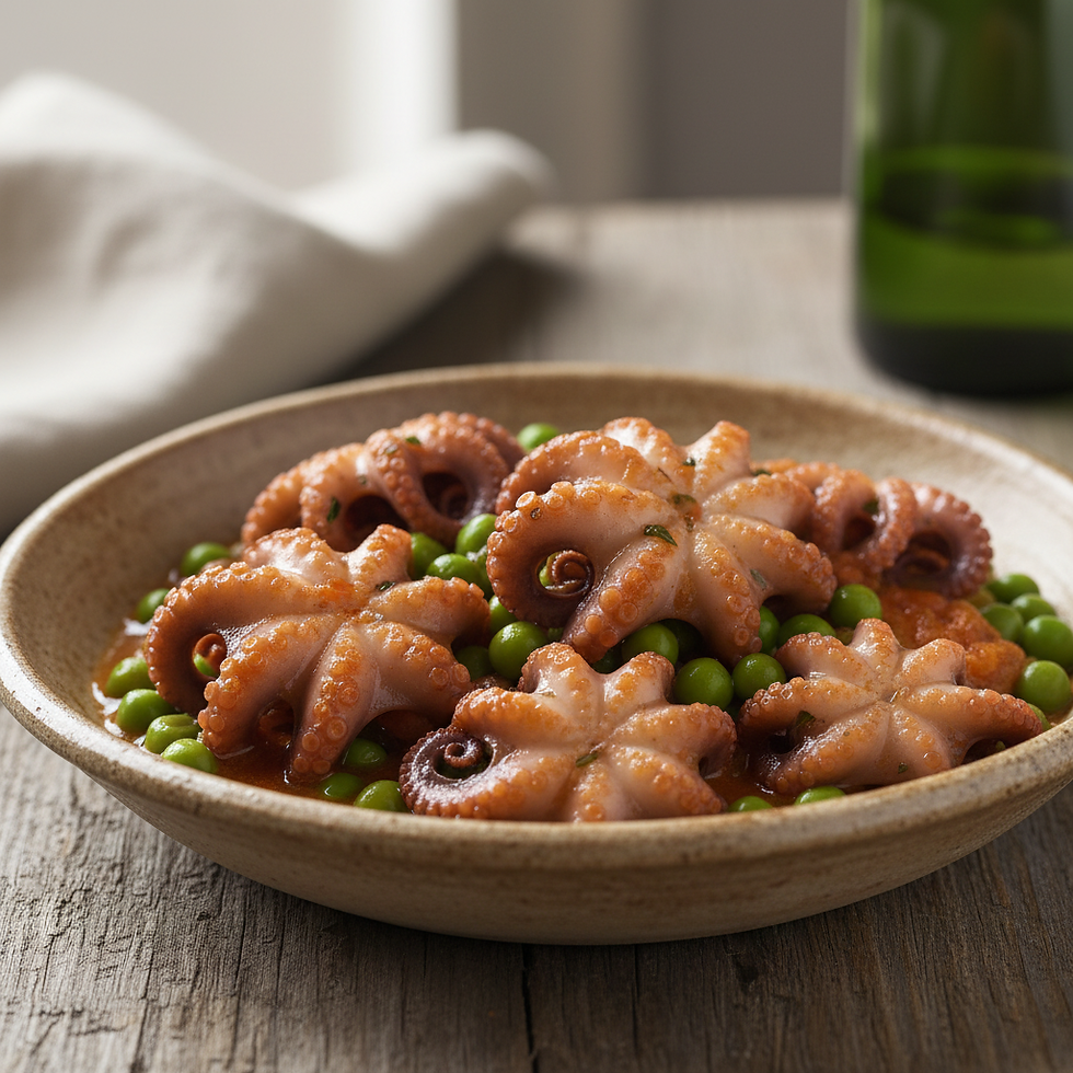 Moscardini con Pisellini Primavera (Italian Baby Octopus with Green Peas)
