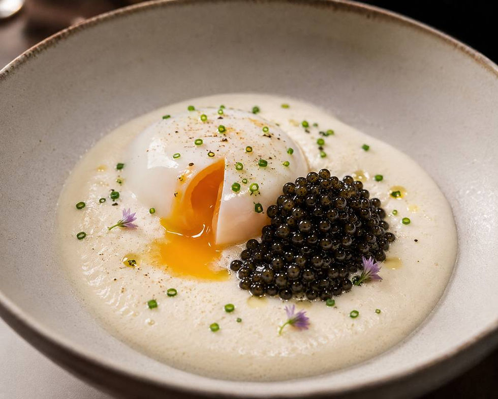 Uovo a 63°C, Spuma di Parmigiano Reggiano 36 Mesi e Caviale Oscietra (Italian 63°C Egg with 36 Month Parmigiano Reggiano Foam and Oscietra Caviar)