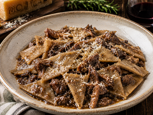 Blecs al Ragù di Cinghiale (Traditional Italian Friulian Blecs with Wild Boar Ragù)