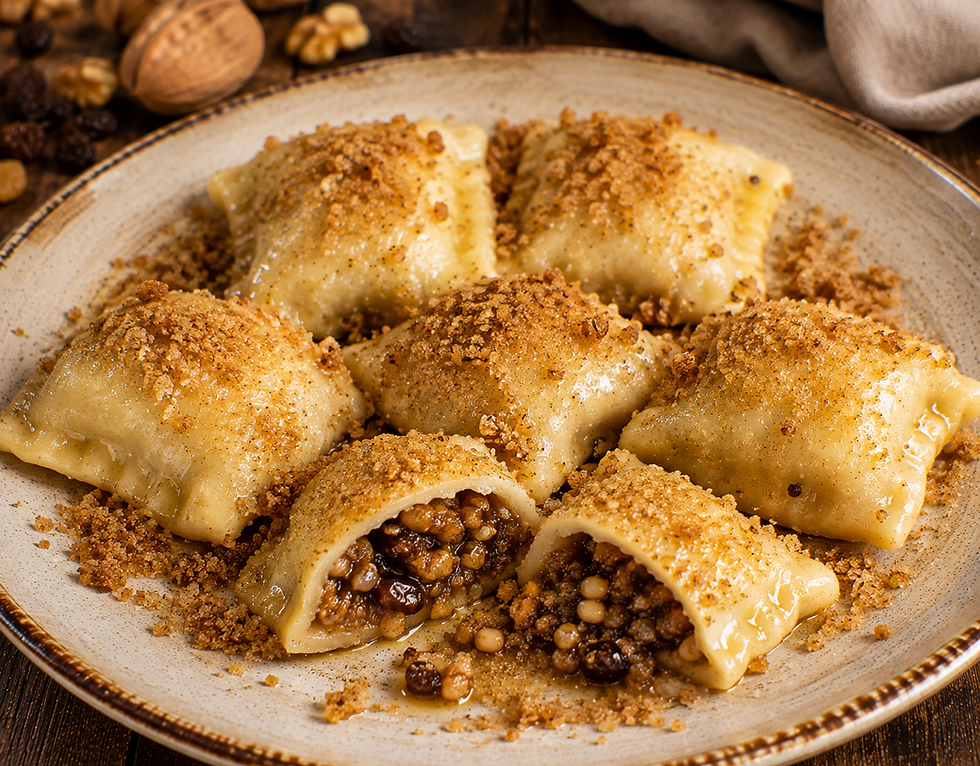 Strucchi Lessi (Traditional Italian Friulian Boiled Walnut and Raisin Dumplings)