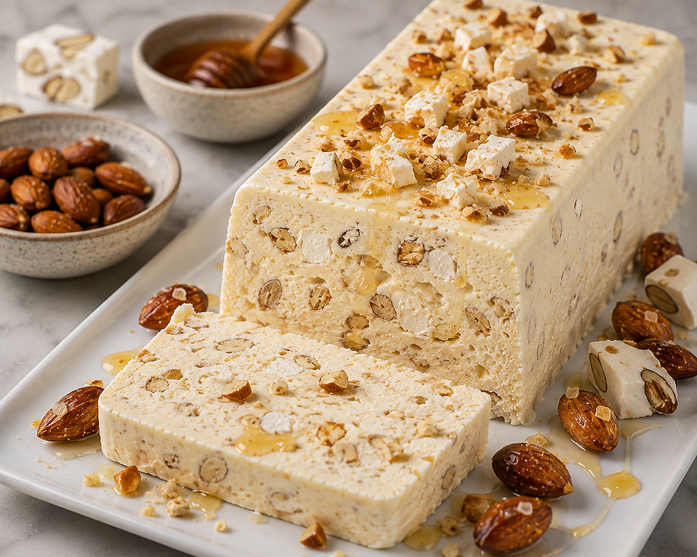 Semifreddo al Torrone e Mandorle (Italian Nougat and Almond Semifreddo)