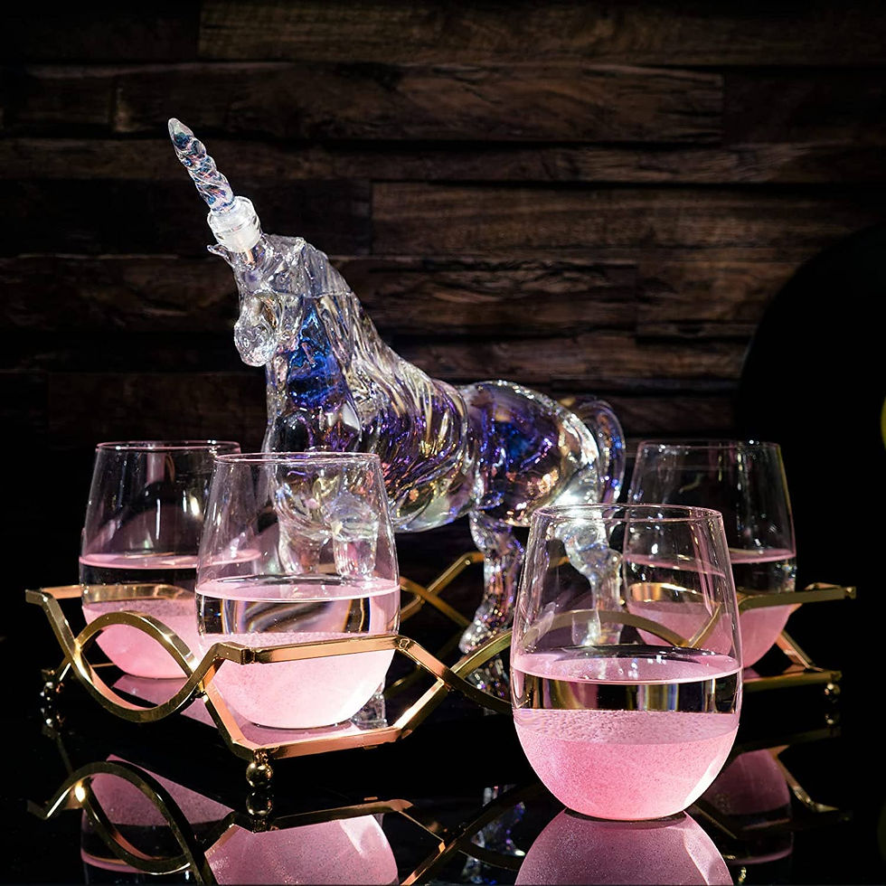 Thumbnail: Iridescent Unicorn Whiskey Decanter Set 750ml & 4 Glasses