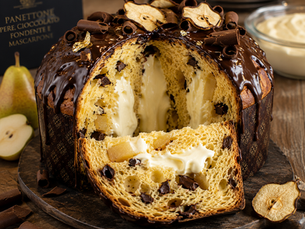 Panettone Pere, Cioccolato Fondente e Mascarpone (Italian Pear, Dark Chocolate, and Mascarpone Panettone)