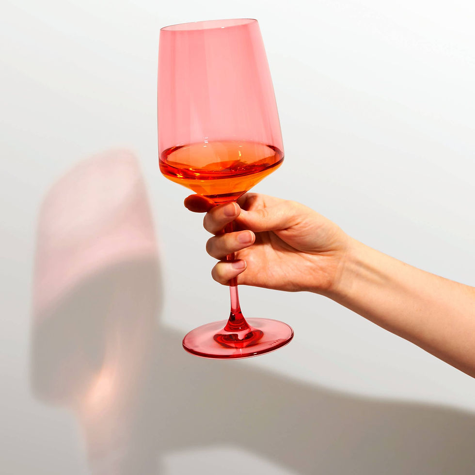 Thumbnail: Reserve Nouveau Crystal Wine Glasses in Pomelo Set of 2