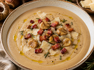 Vellutata di Castagne, Rosmarino e Pancetta Croccante (Italian Chestnut Vellutata)