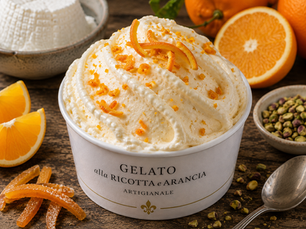 Gelato alla Ricotta e Arancia (Italian Ricotta and Orange Gelato)