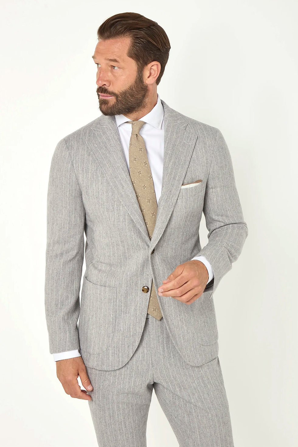 Thumbnail: Striped Suit - Light Grey
