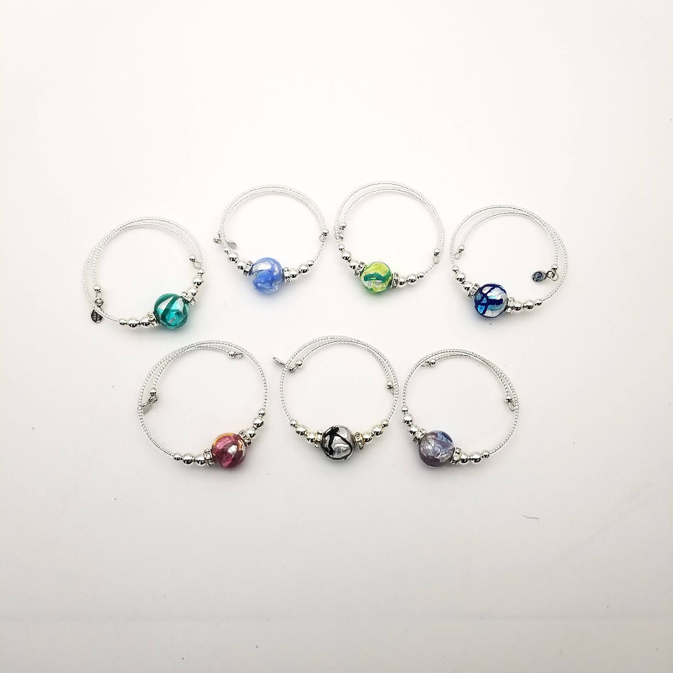 Thumbnail: Mars Murano Glass Wrap Bracelet