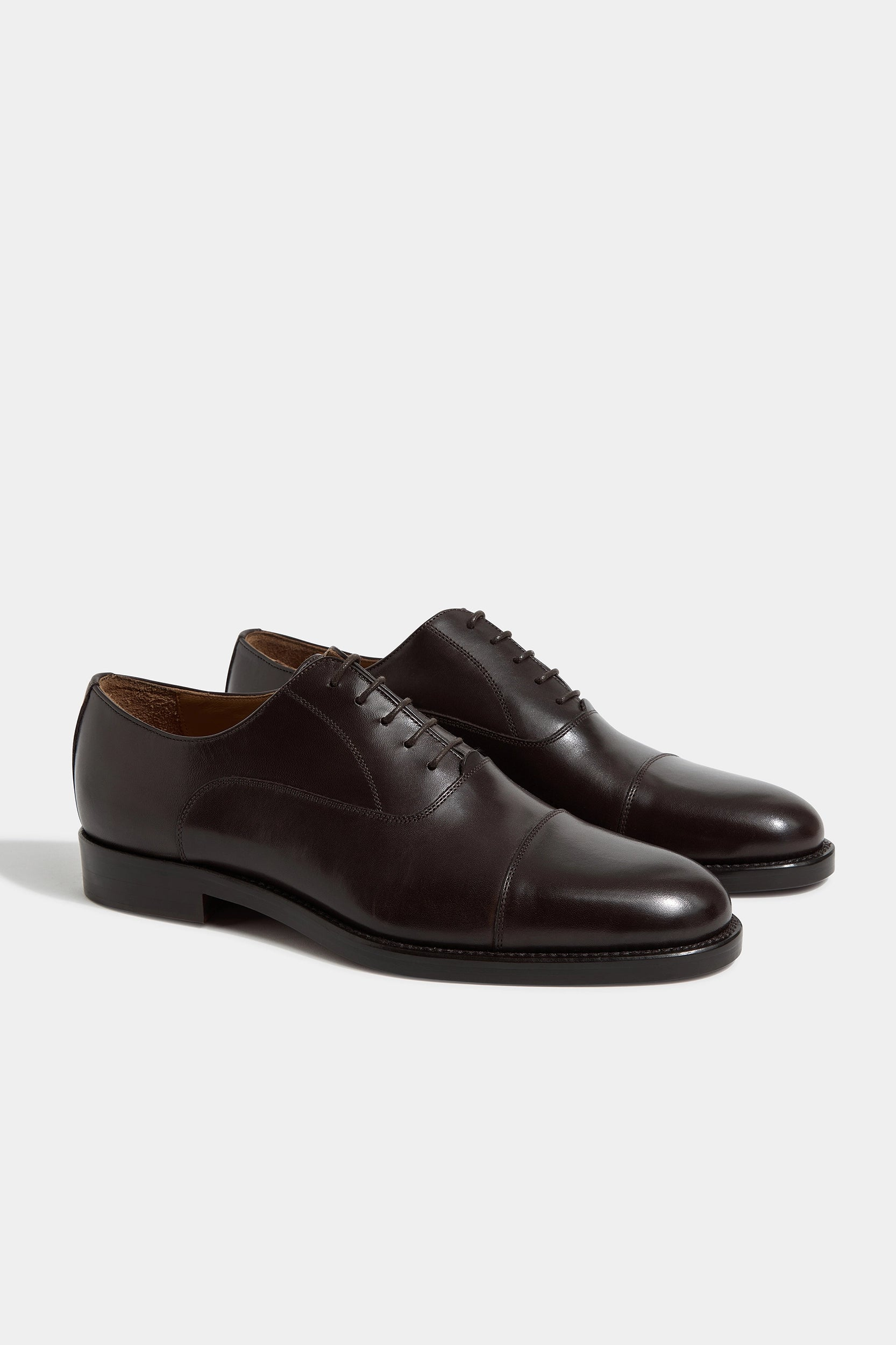 Smooth Calf Leather Oxfords - Brown