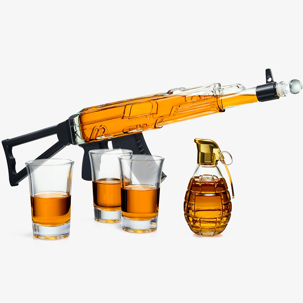 Thumbnail: Whiskey Decanter & 3 Shot Glasses, Small Decanter Gift Set