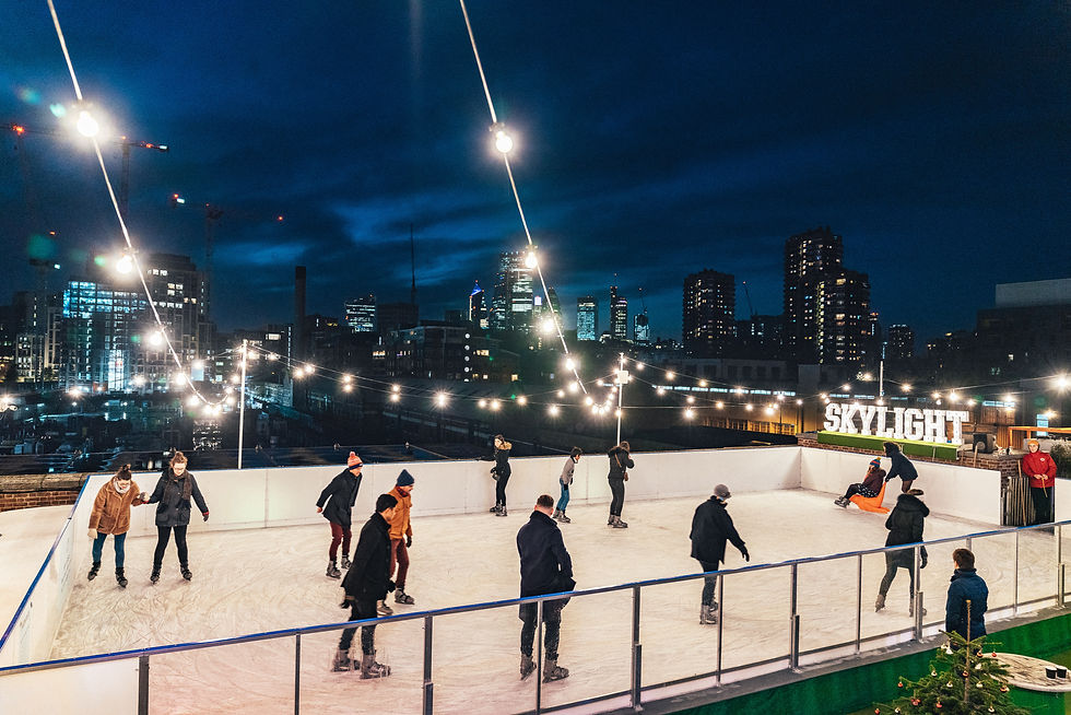 Ice skating rink at Skylight Tobacco Docks