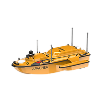 Escanea el fondo marino en 3D con el CHCNAV APACHE 6. El USV de gran escala optimizado para ecosondas multihaz y escaneo de alta densidad.