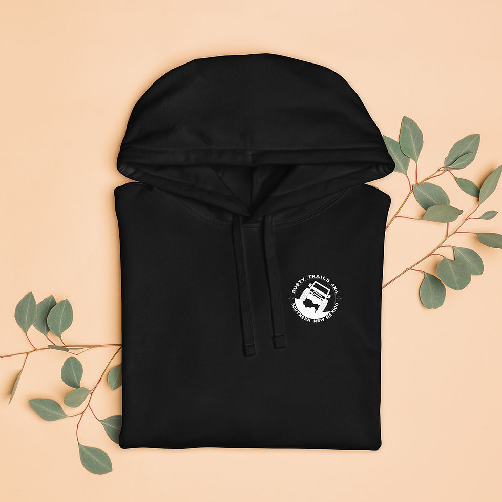 Thumbnail: Dusty Trails 4X4 Black Unisex organic relaxed hoodie