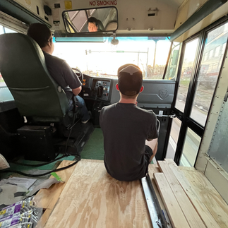 riding in an empty school bus