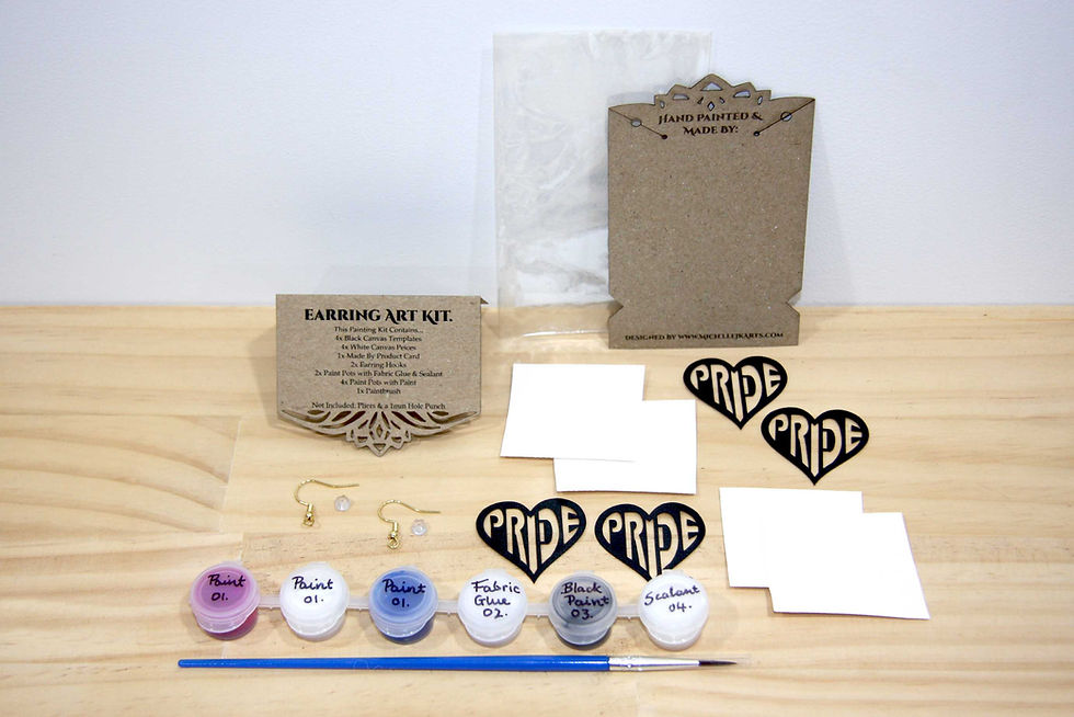 Thumbnail: Pride Heart Earrings Art Kit - Gold