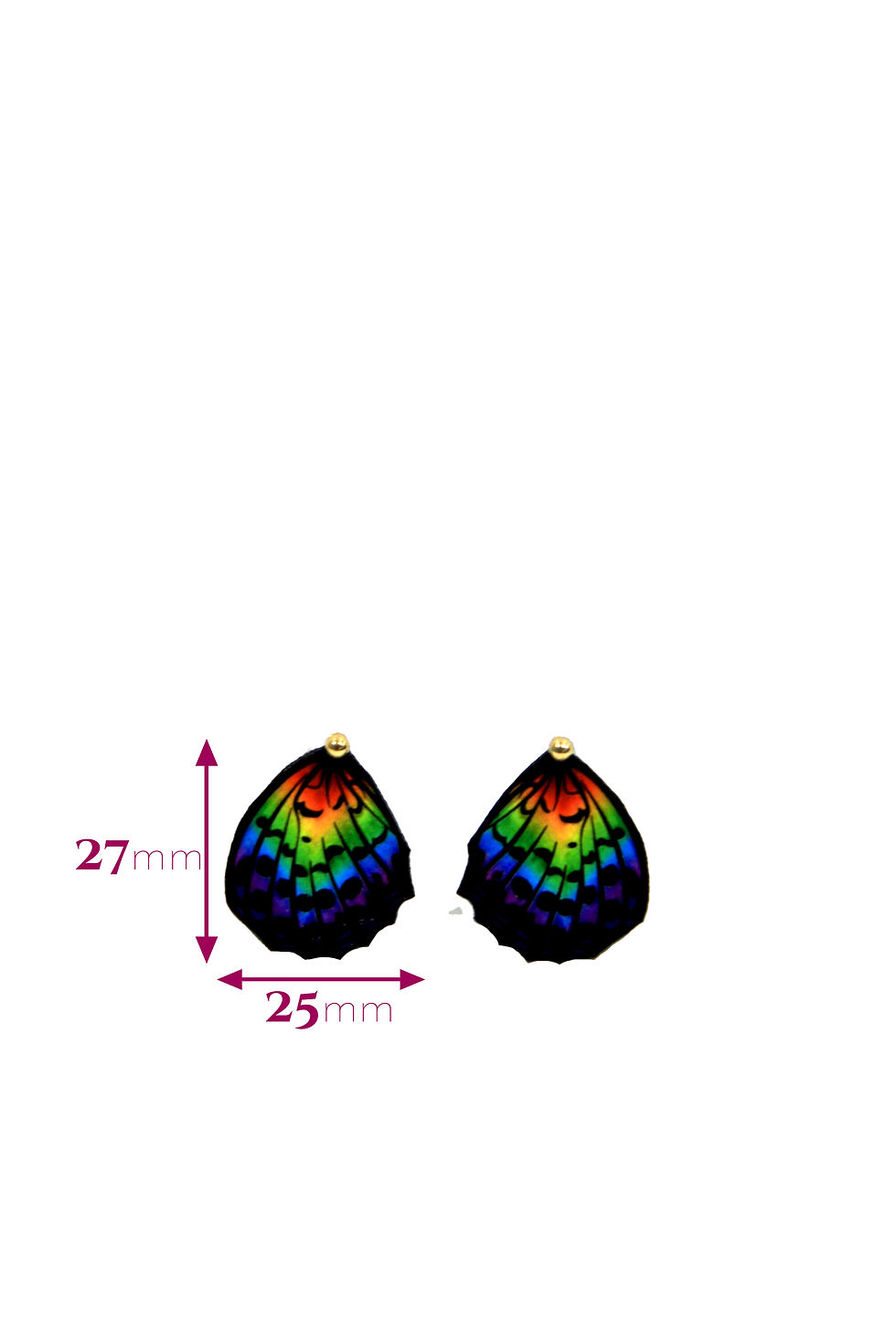 Thumbnail: Philadelphia Pride Flag Fritillary Earring Studs