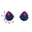Thumbnail: Omnisexual Pride Flag Fritillary Butterfly Earring Studs in Pink, blue and purple with cm measurement