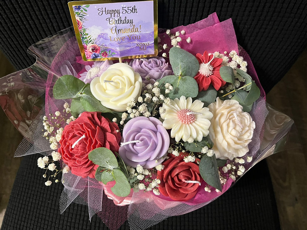 Set of 3 Scented Soy Wax Candle Bouquets