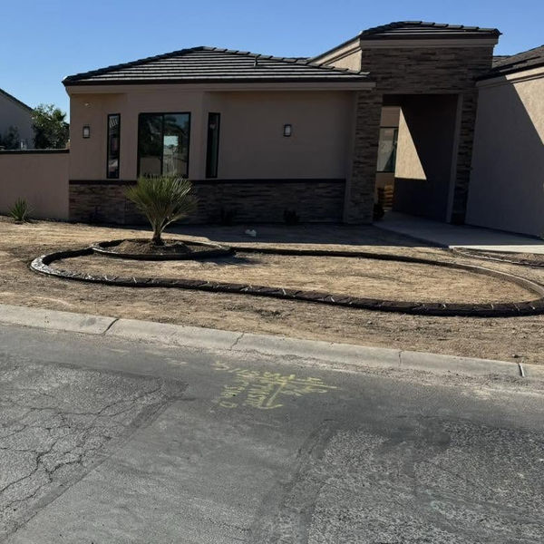 Stamped curb poured on bare ground