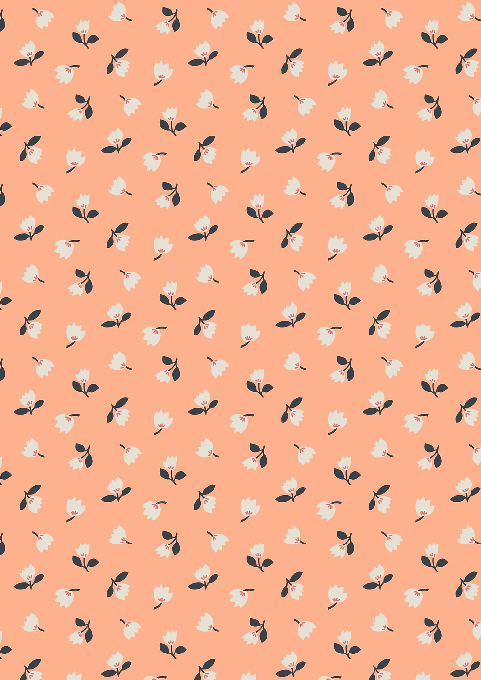 Folk Floral - Little flowers on Peach A667.2