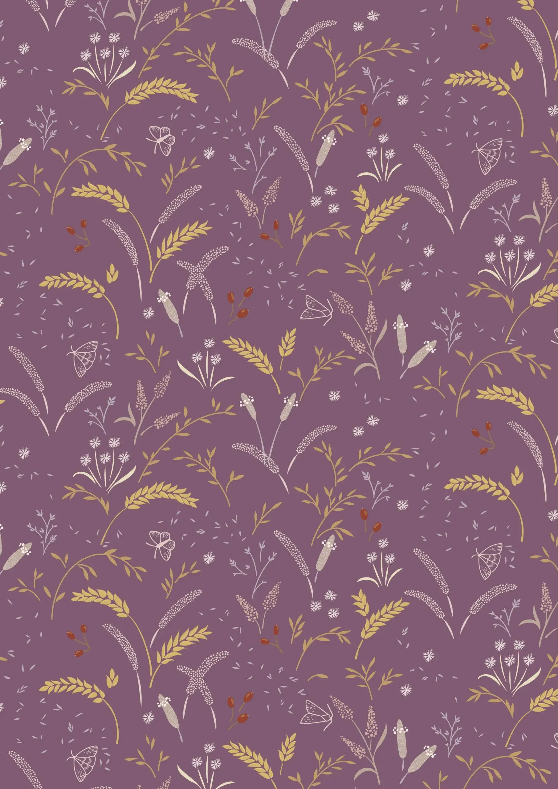 Meadowside - Grassfield on Mauve Taupe CC8.3