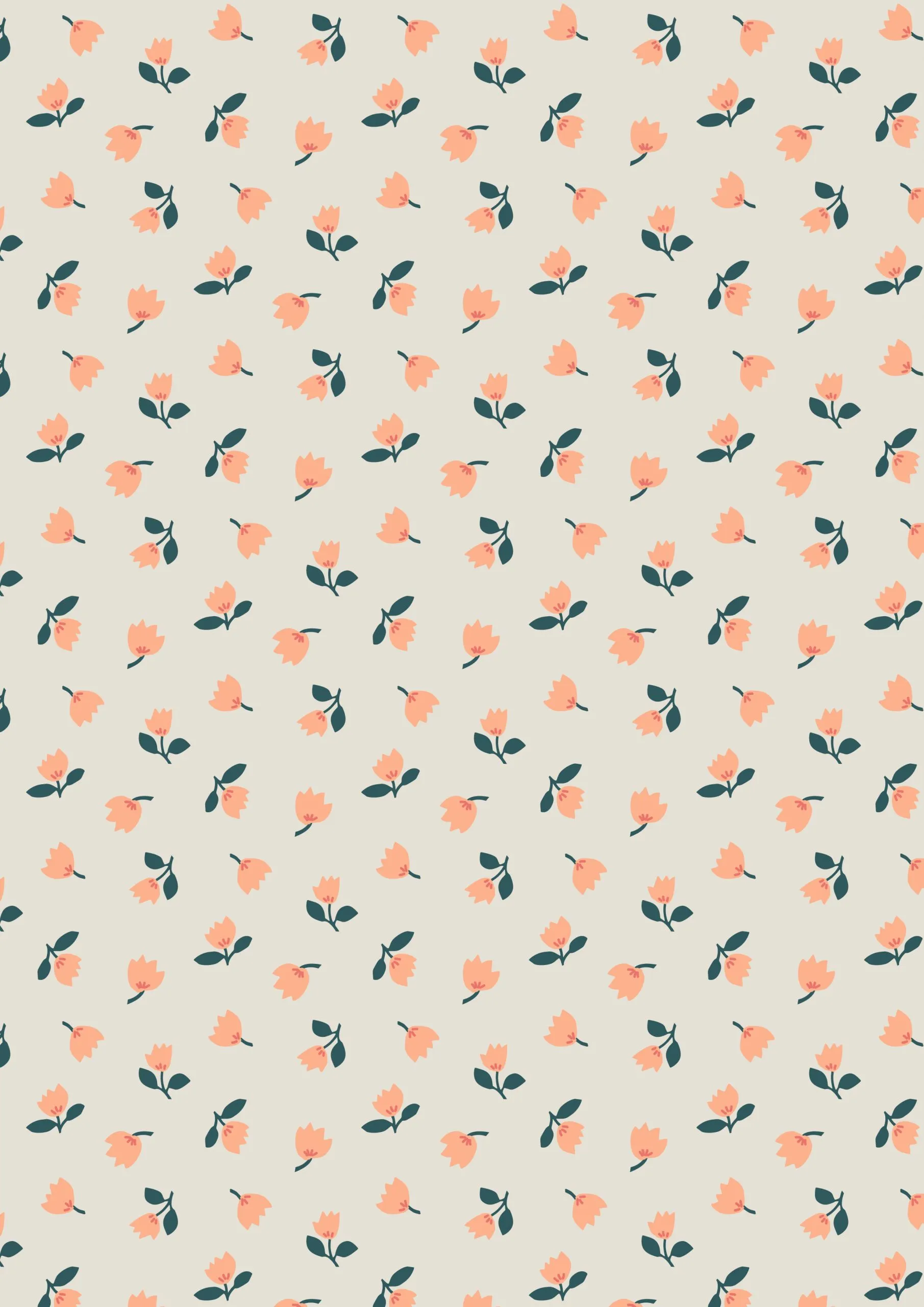 Folk Floral - Little flowers on cream A667.1