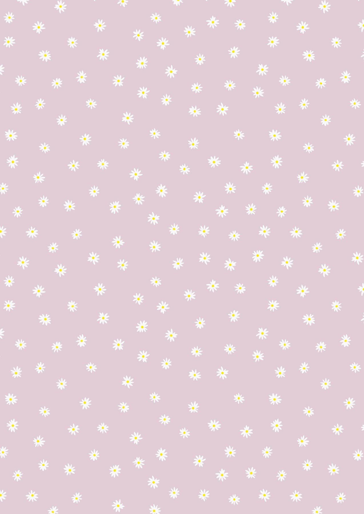 'The Secret Garden' Daisies on muted Lilac A705.2