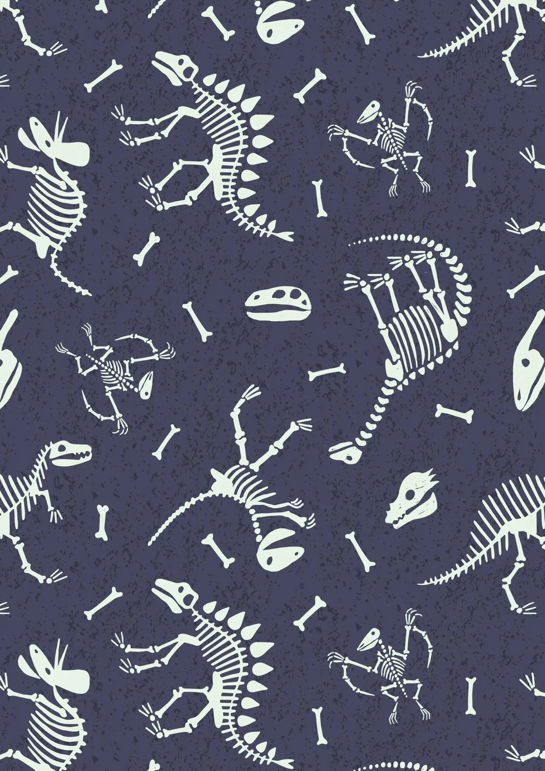 Dino Glow - Skeletons on Dark Blue A674.3