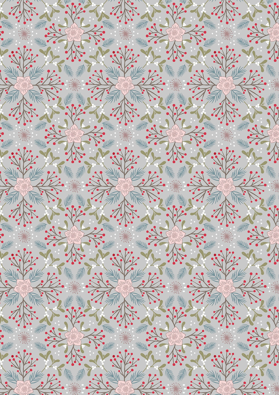 Lewis & Irene 'Winter in Bluebell Wood' Winter Floral Grey