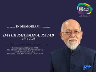 In Memoriam: Datuk Pahamin A. Rajab, TMP 1984