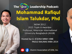 AAAIM LEADERSHIP PODCAST SEASON 2 FEATURING DR. MOHAMMAD RAFIQUL ISLAM TALUKDAR, MDM 2012
